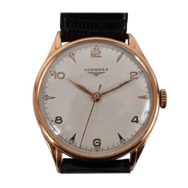 Longines Watch in Pink Gold, Manual Charge Extra Large, 1950s