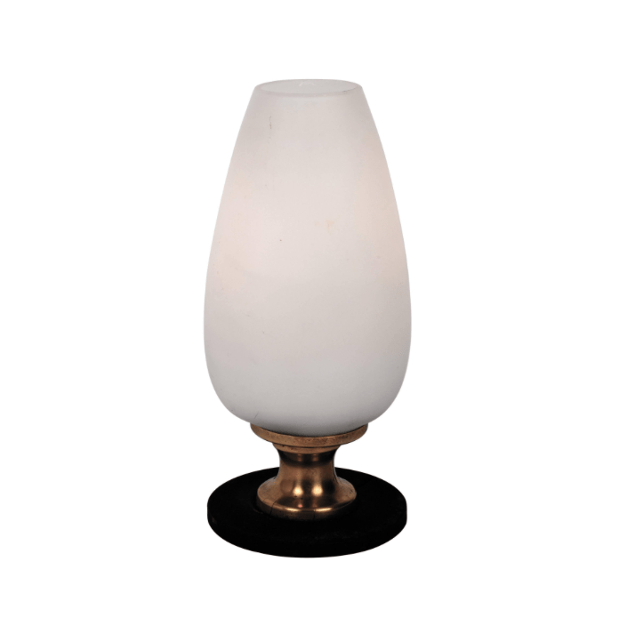 Stilnovo Attributed Small Opaline &amp; Brass Table Lamp circa 1960, Italy Lighting