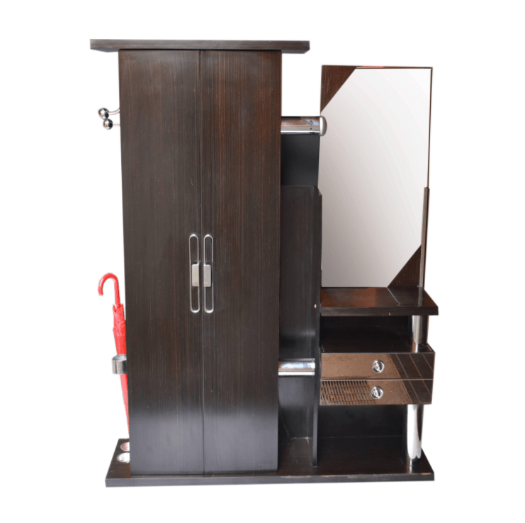 Appendiabiti con cassetti luce a specchio e portaombrelli dall'ingresso