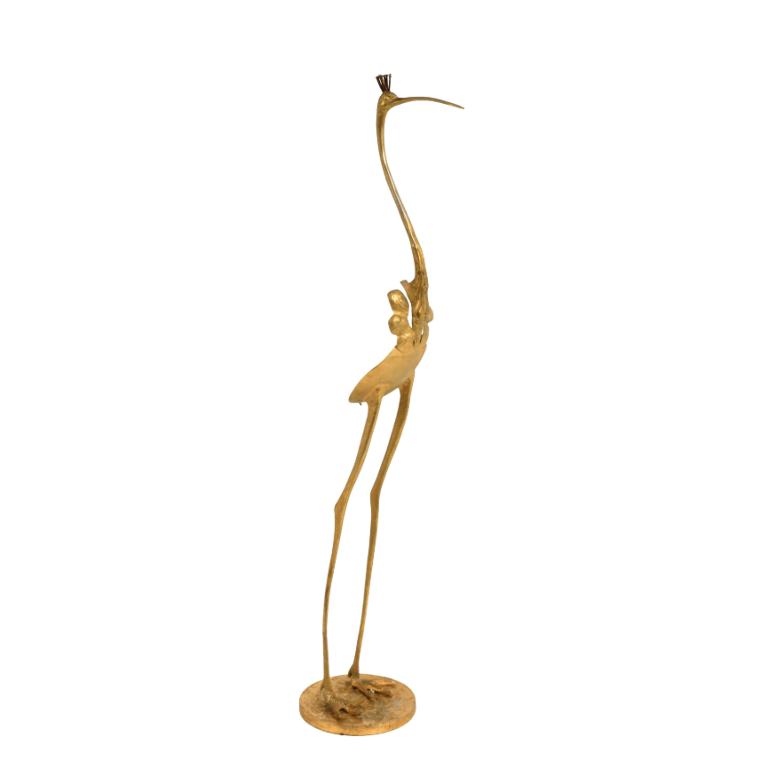 Scultura in bronzo, Doratura a mercurio, Figura di un fenicottero, anni '60