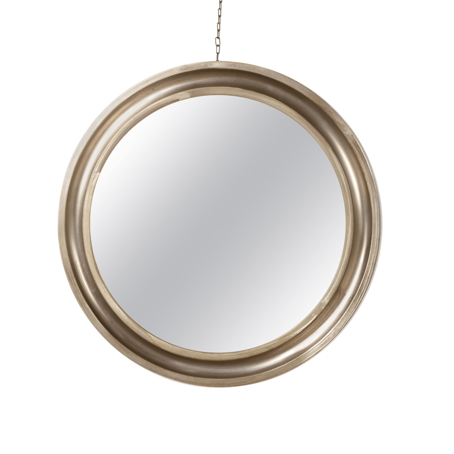 Sergio Mazza per Artemide Round Mirror, Metal Italy, anni '60, firmato il 7 novembre 1961