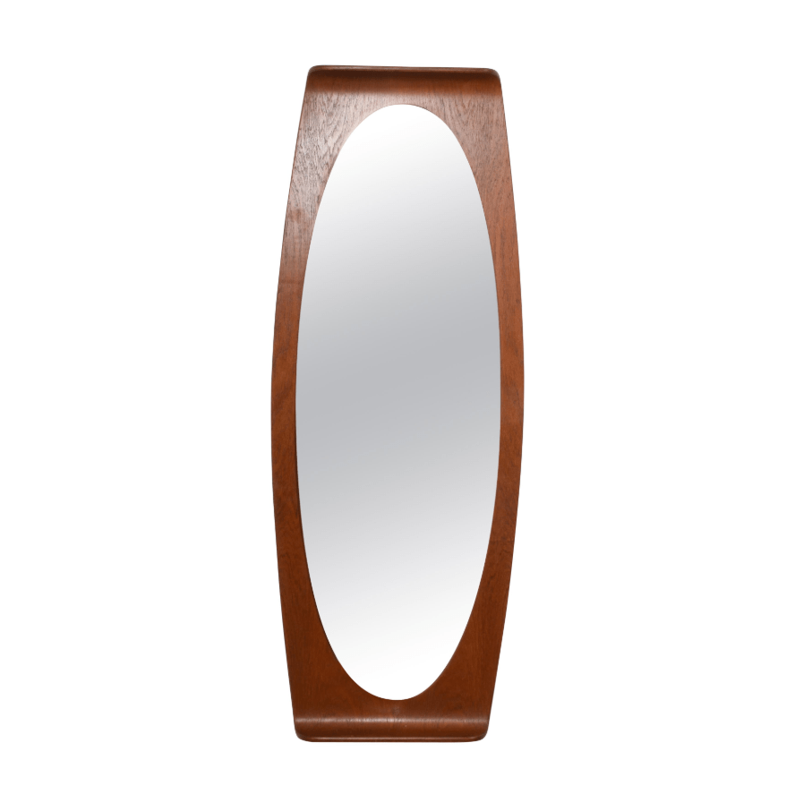 Specchio da parete Franco Campo e Carlo Graffi in legno curvato, Italia, anni '60